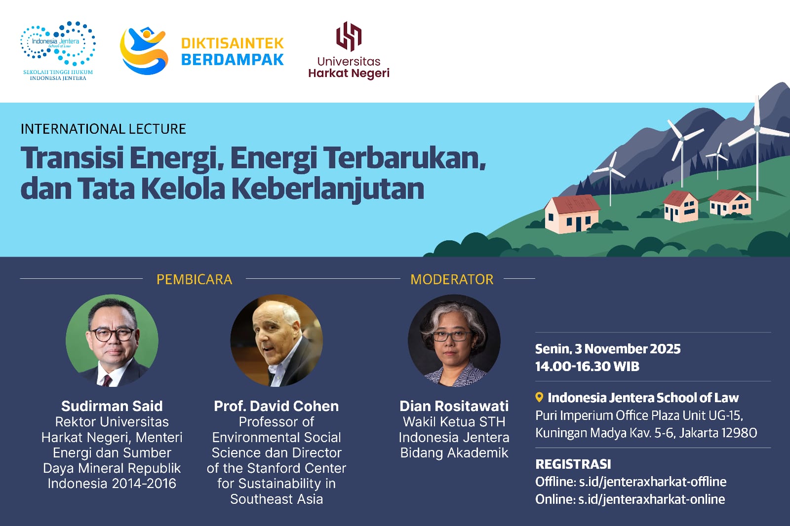 International Lecture Transisi Energi, Energi Terbarukan, dan Tata Kelola Keberlanjutan